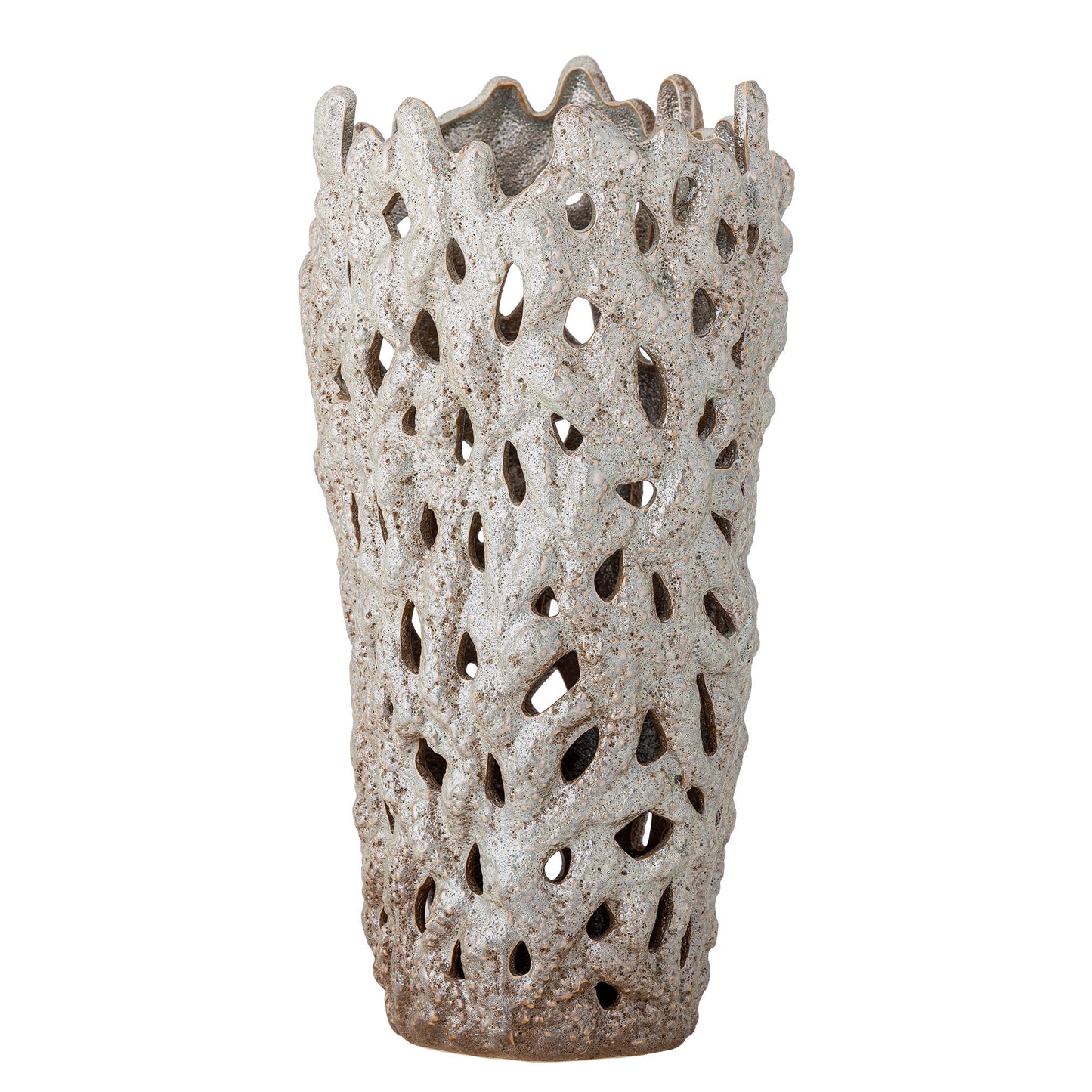 Bloomingville Eunice Deko-Vase, Weiß, Steingut