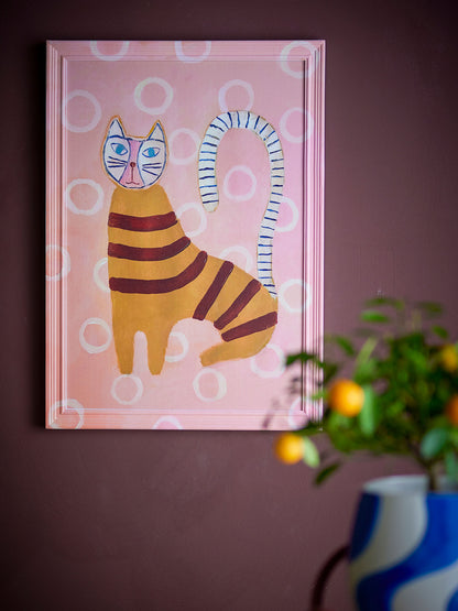 Bloomingville Missy Illustration mit Rahmen, Bunt, Tannenholz
