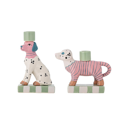 Bloomingville Doglie Kerzenhalter, Rose, Steingut