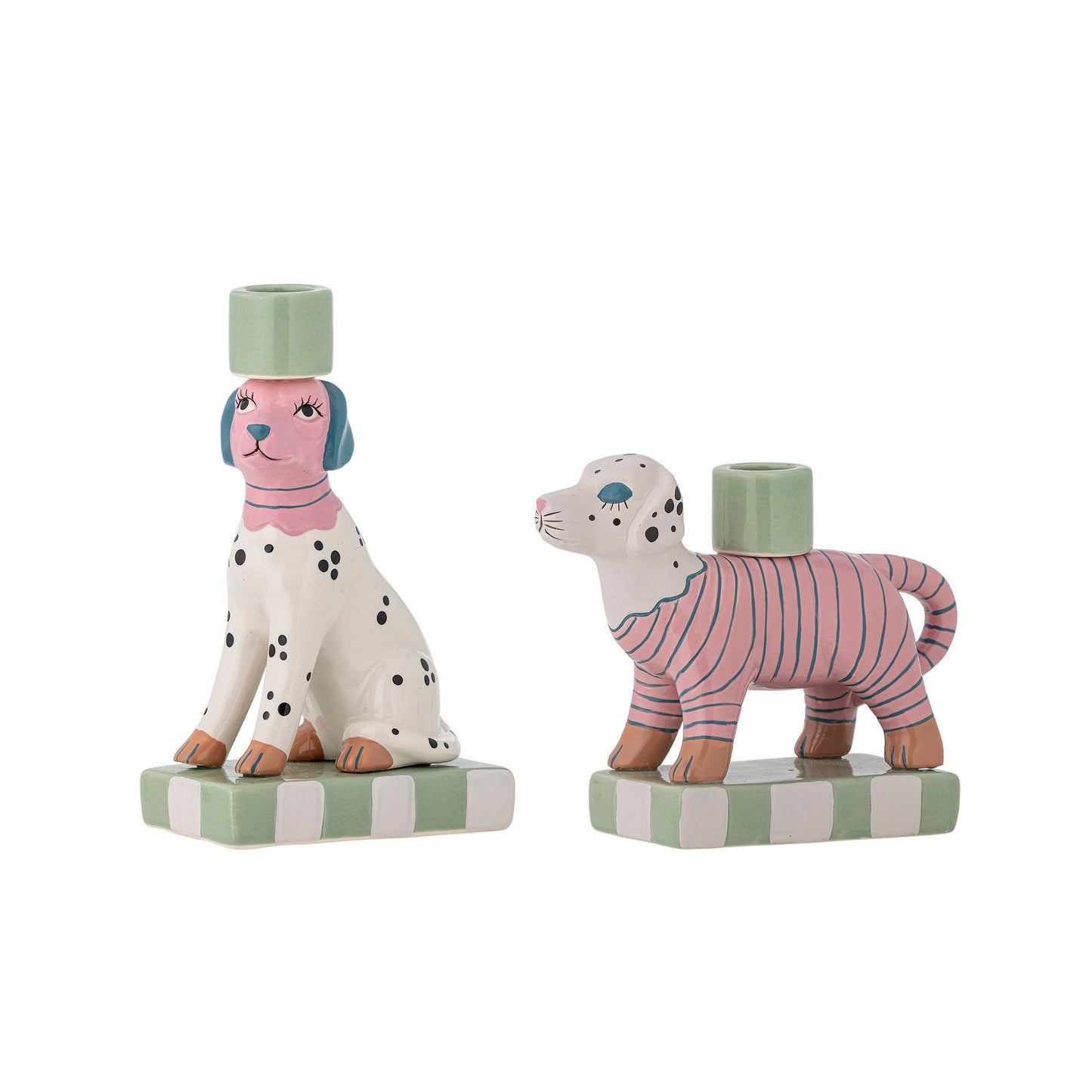 Bloomingville Doglie Kerzenhalter, Rose, Steingut
