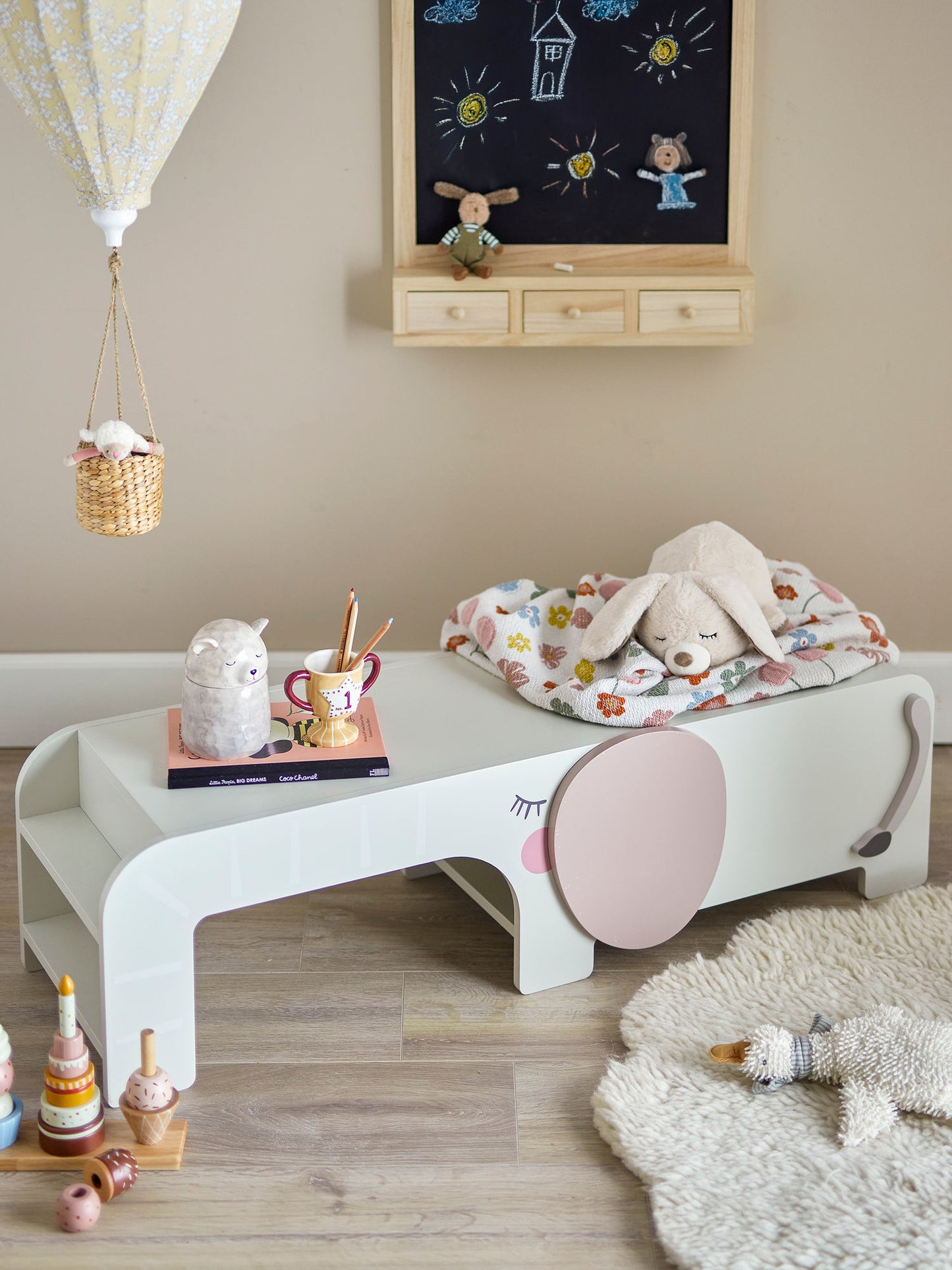 Bloomingville MINI Ferdinand Bank, Grau, FSC®100%, MDF