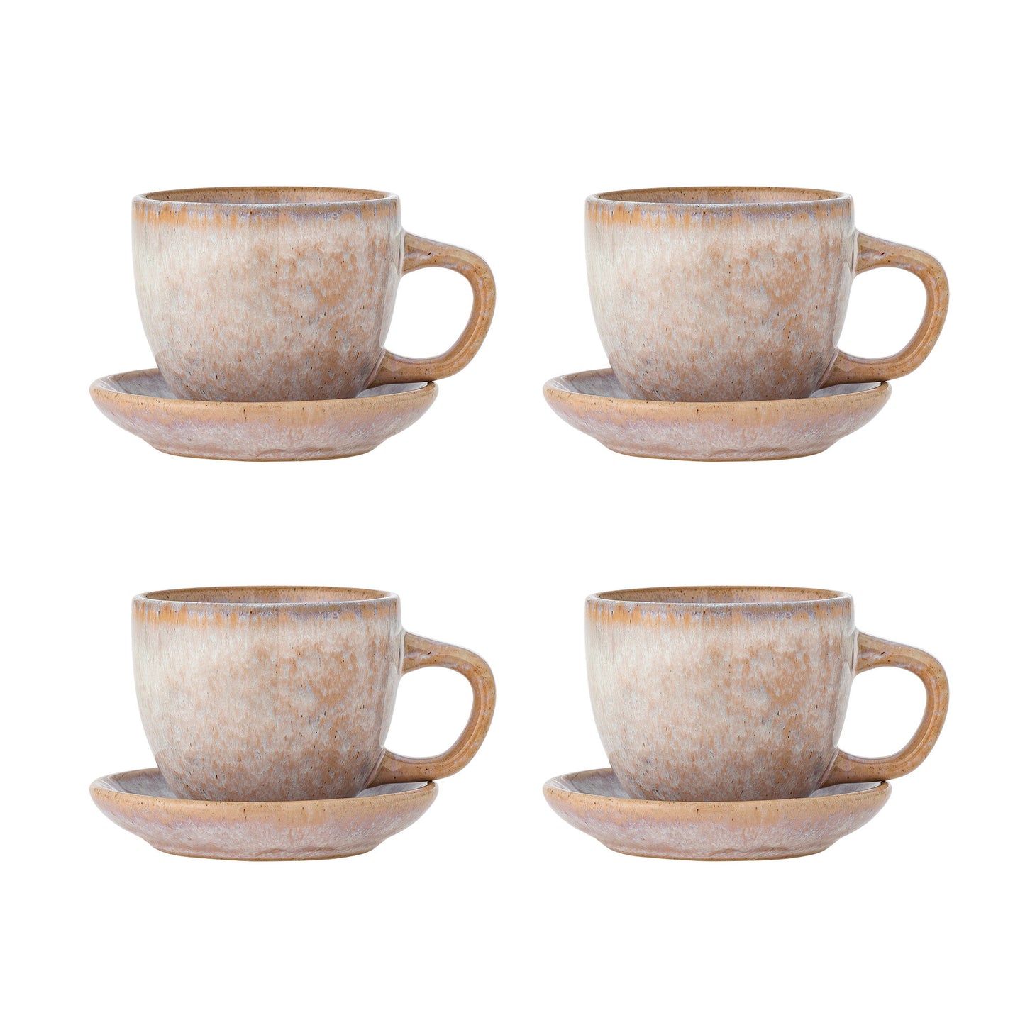 Bloomingville Brenta Tasse mit Untertasse, 4er Set