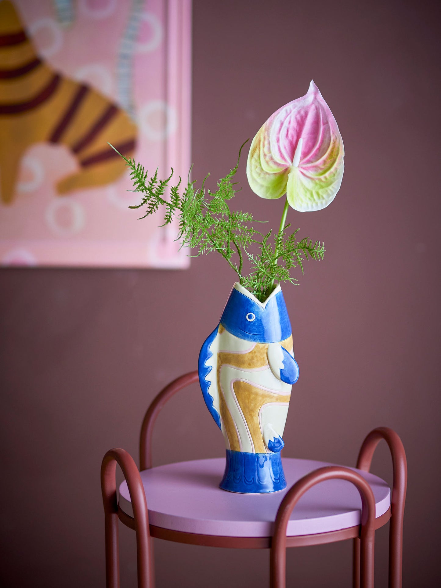 Bloomingville Irving Vase, Bunt, Steingut
