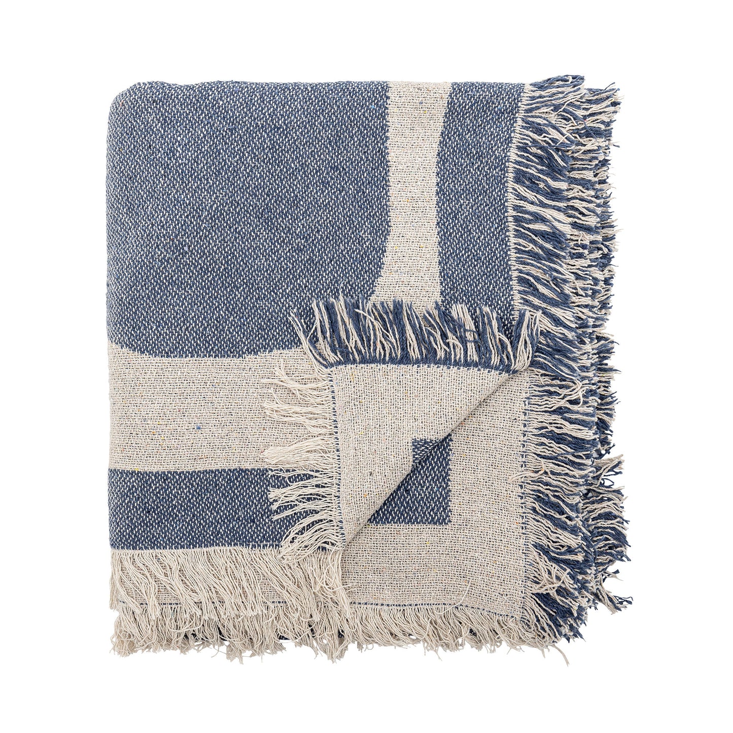 Bloomingville Ethan Decke, Blau, Recycelte Baumwolle