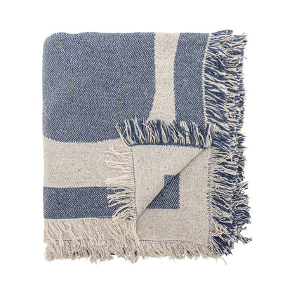 Bloomingville Ethan Decke, Blau, Recycelte Baumwolle