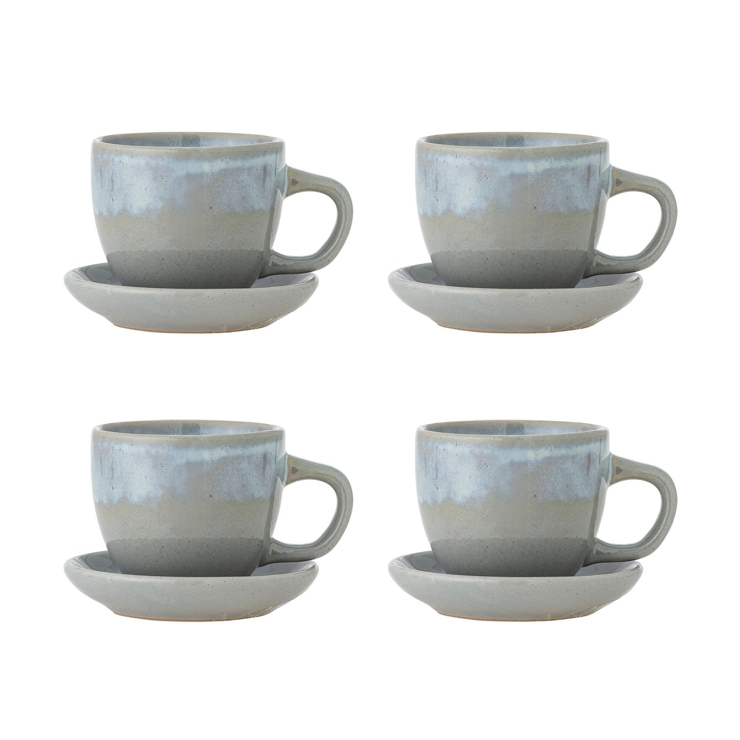 Bloomingville Brenta Tasse mit Untertasse, 4er Set