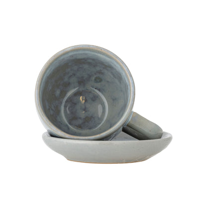 Bloomingville Brenta Tasse mit Untertasse, 4er Set