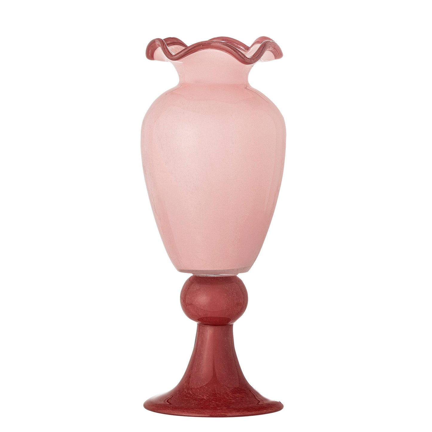 Bloomingville Frills Vase, Rose, Glas