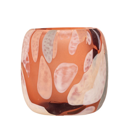 Bloomingville Karan Teelichthalter, Rose, Recyceltes Glas