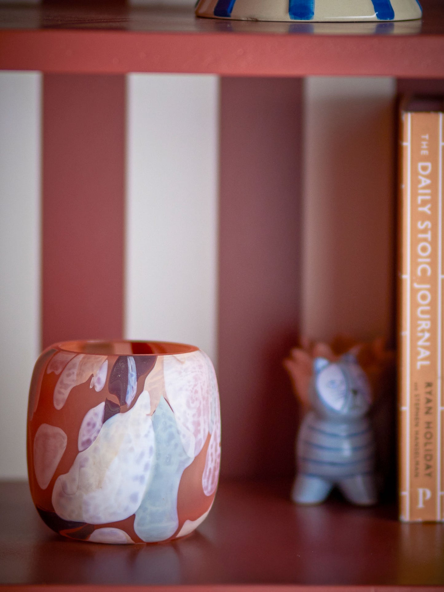 Bloomingville Karan Teelichthalter, Rose, Recyceltes Glas
