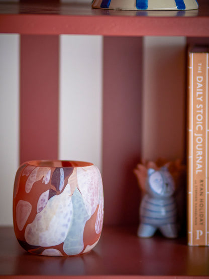 Bloomingville Karan Teelichthalter, Rose, Recyceltes Glas