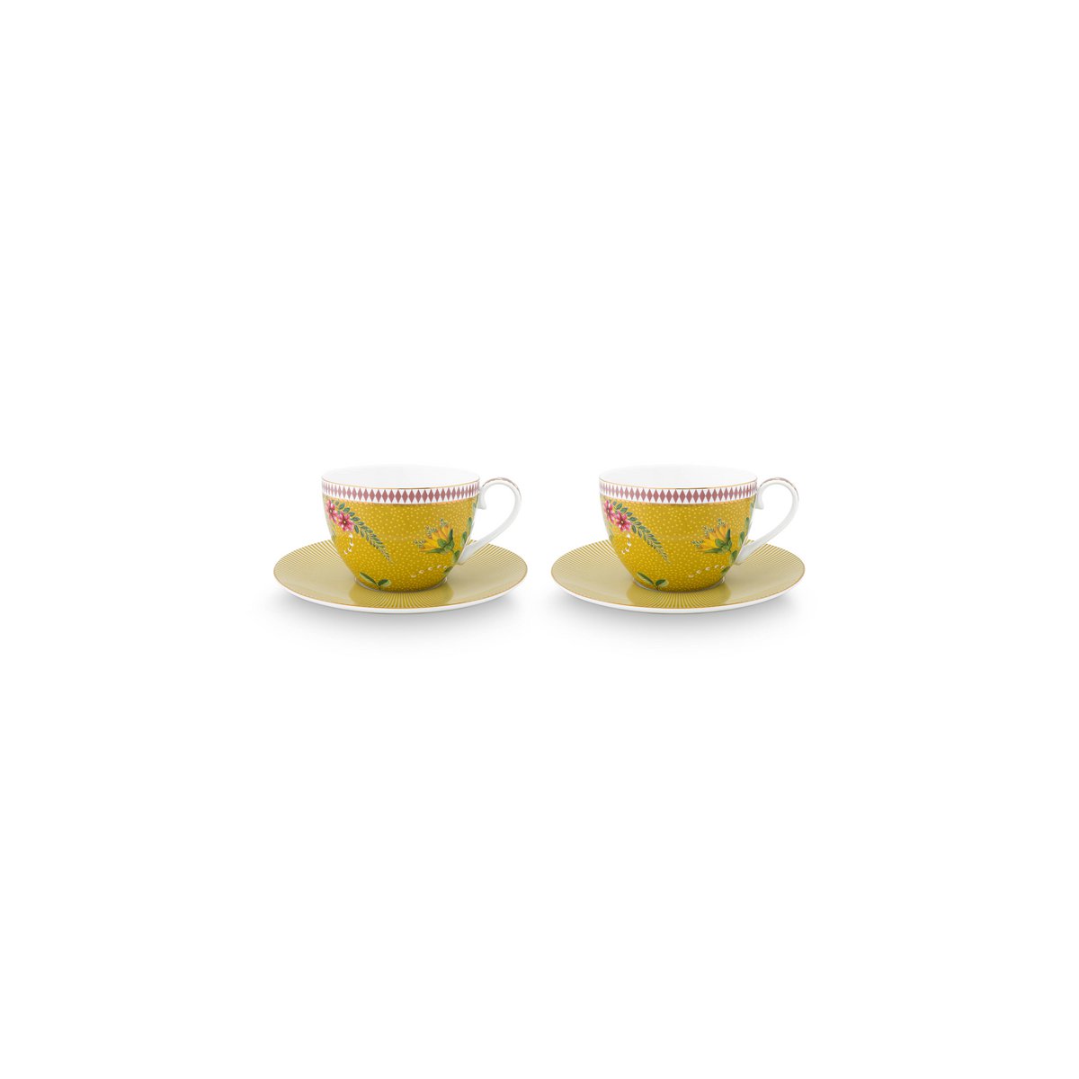 Set/2 Cups & Saucers La Majorelle Yellow 280ml