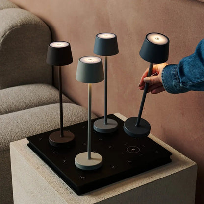 Vondel Mini Shadow Grey Akku-Lampe | Dimmbar und perfekt für das Gastgewerbe