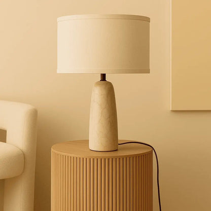 Charlotte Marmorlampe | Baumwollschirm und elegante Beleuchtung