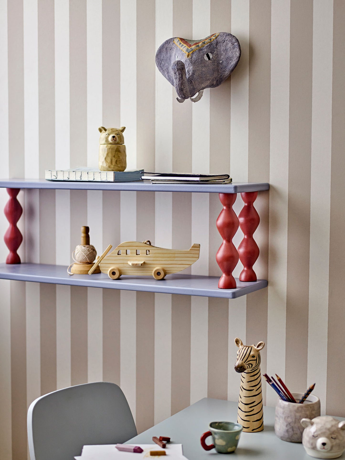Bloomingville MINI Bibiola Regal, Blau, MDF
