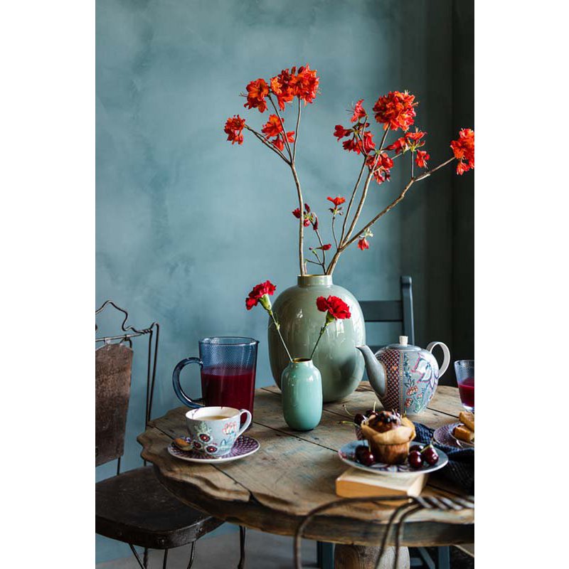 Tea Pot Large Flower Festival Light Blue 1.6ltr