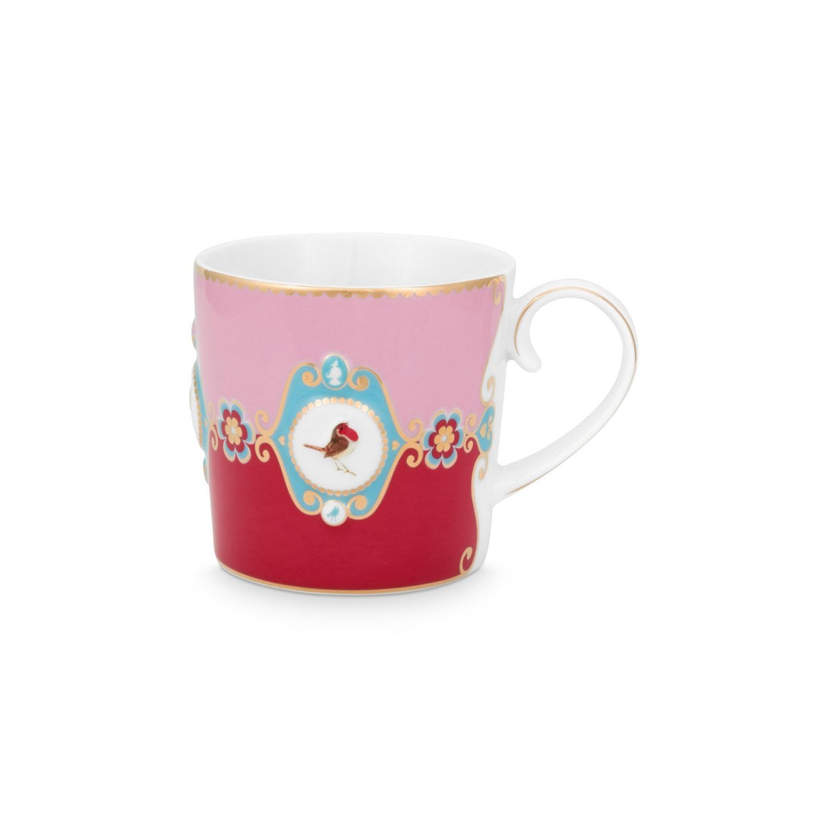 2er Set Tasse Small Love Birds Medallion Red-Pink