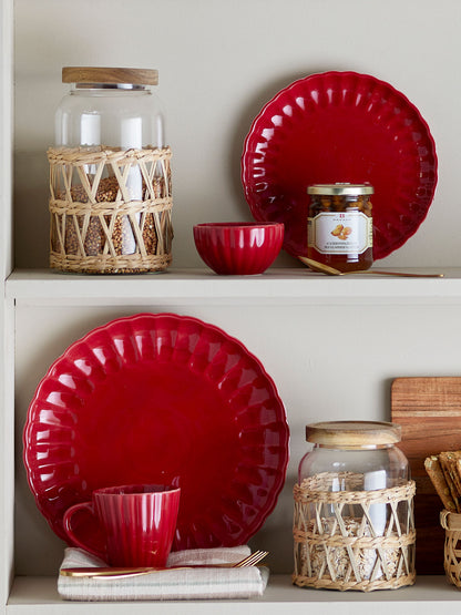 Bloomingville Latina Tasse, Rot, Steingut