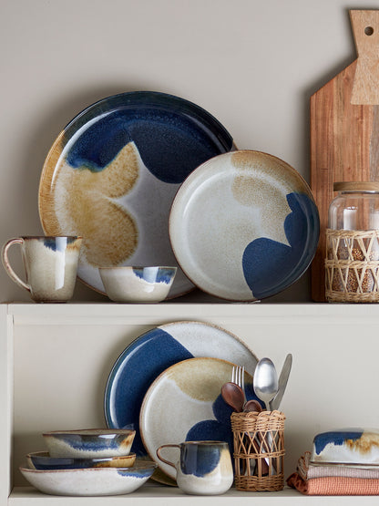 Bloomingville Jules Butterdose, Blau, Steingut