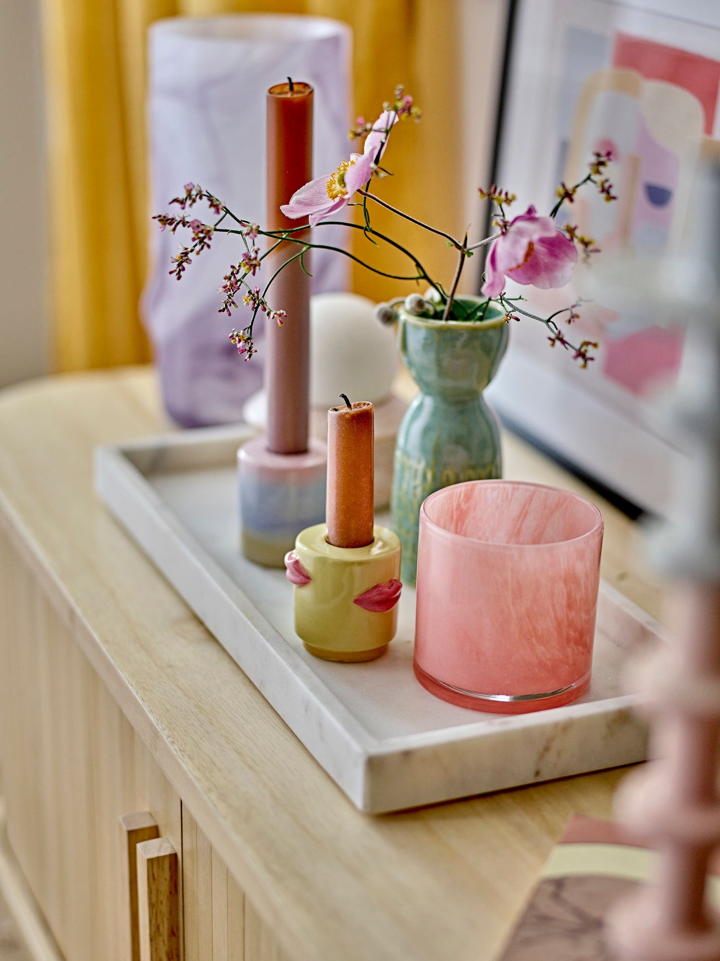 Bloomingville Dip Dye Kerze, Bunt, Paraffine
