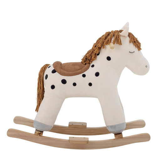 Bloomingville MINI Merlen Schaukelspielzeug, Pferd, Weiß, Polyester