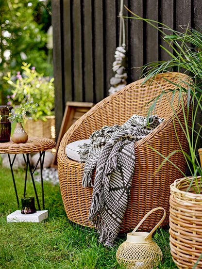 Bloomingville Gutte Decke, Schwarz, Recycelte Baumwolle