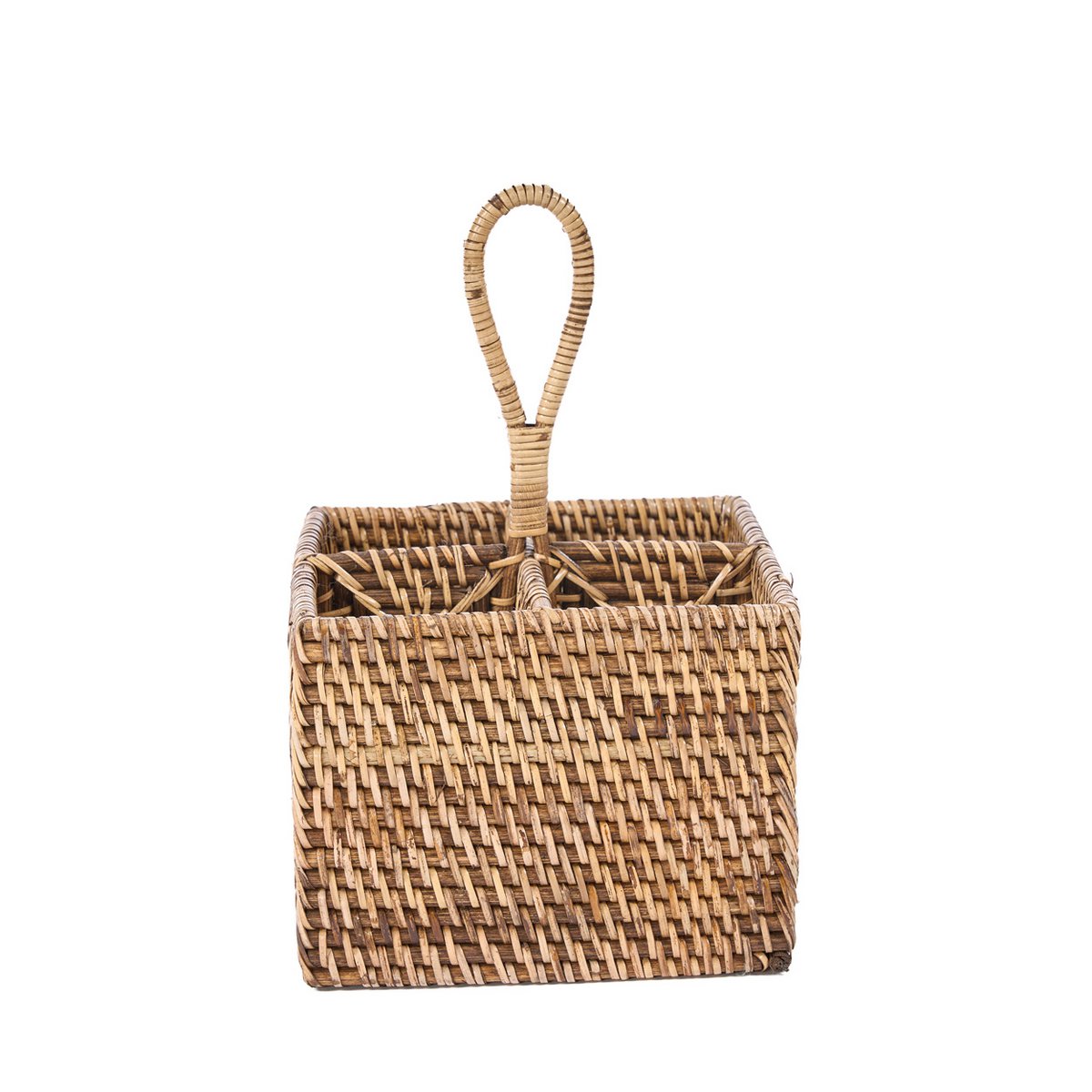 Der Rattan-Besteckbehälter Nr. 4 – Naturbraun