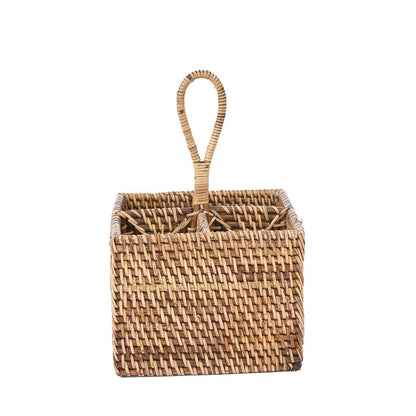 Der Rattan-Besteckbehälter Nr. 4 – Naturbraun