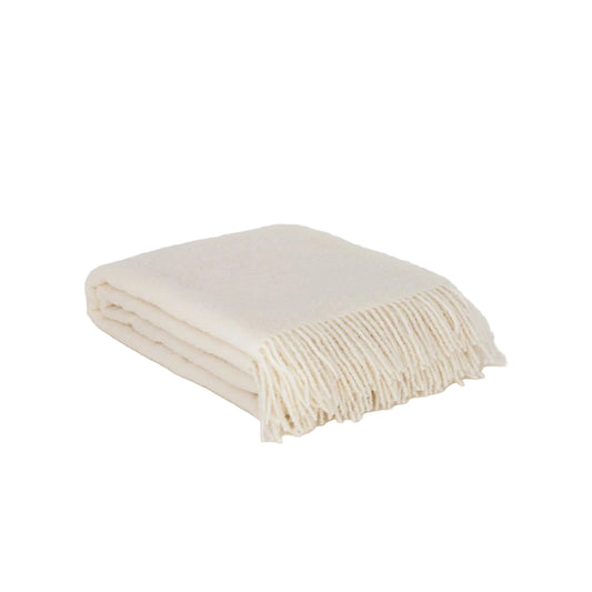 Woll Bouclé werfen Decke Paris White