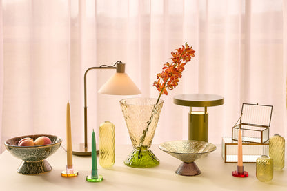 Hübsch Bonbon Glas Schalen Medium Grün-Braun