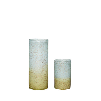 Hübsch Shimmer Vase Blau/Braun (2er Set)