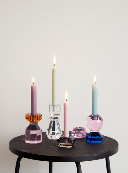 Hübsch Gem Kerzenständer Rosa/Grau (2er Set)