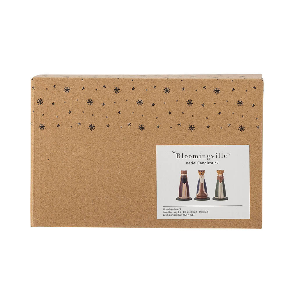 Bloomingville Betiel Kerzenhalter, Bunt, Buche