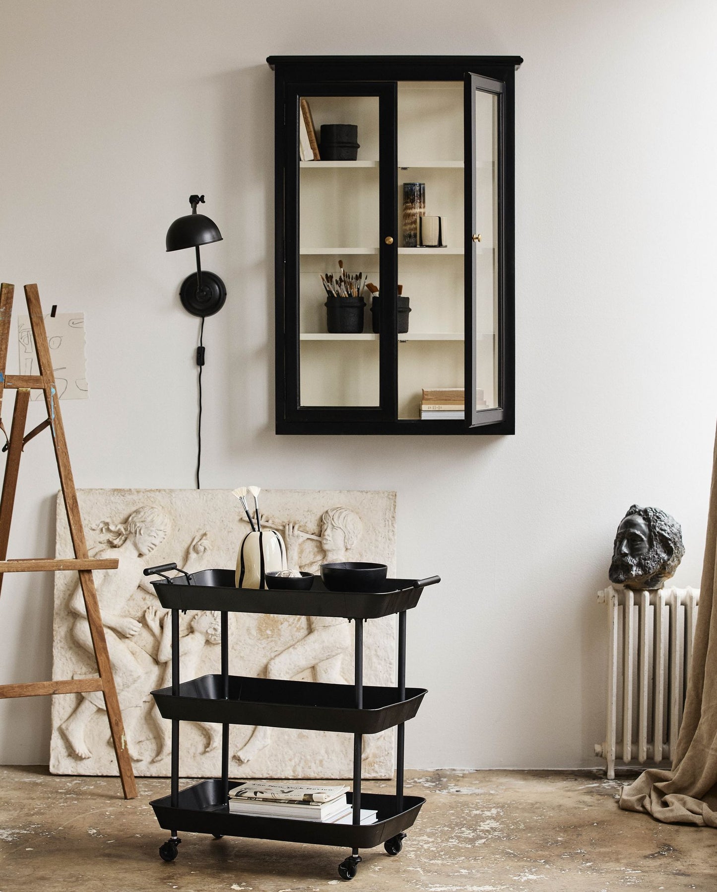 Nordal A/S CLASSIC wall cabinet, double - black