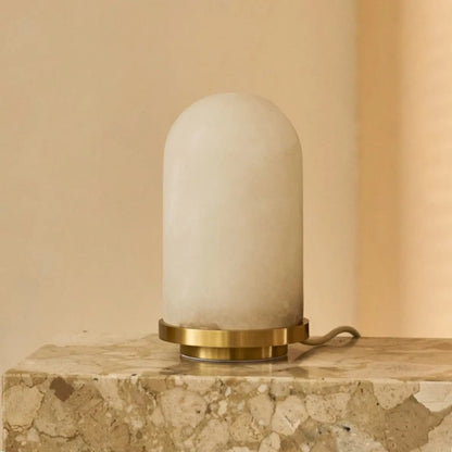 Luxuriöse Alabasterlampe Mateo | goldene Akzente