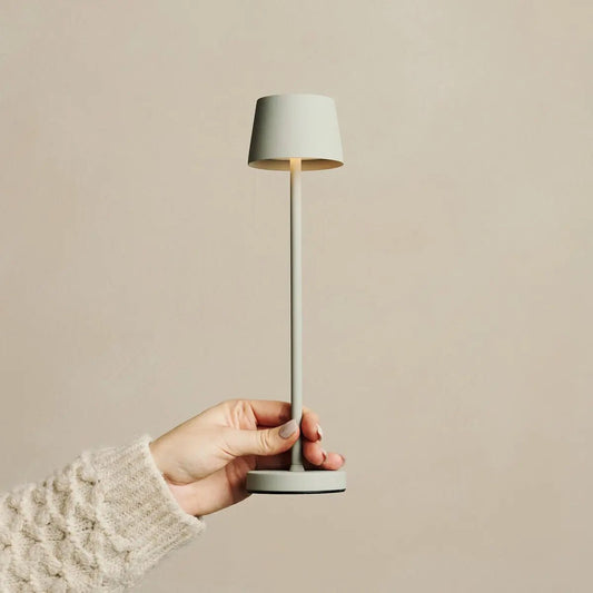 Kombi-Set Profi | 8 x Vondel Mini Shadow Grey wiederaufladbare Tischlampen mit Ladestation