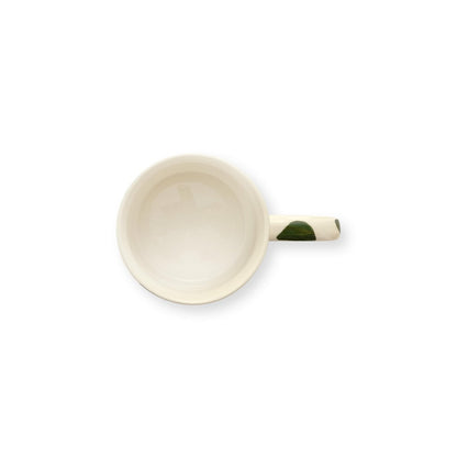 Mug with Ear Dots Dark Green 350ml