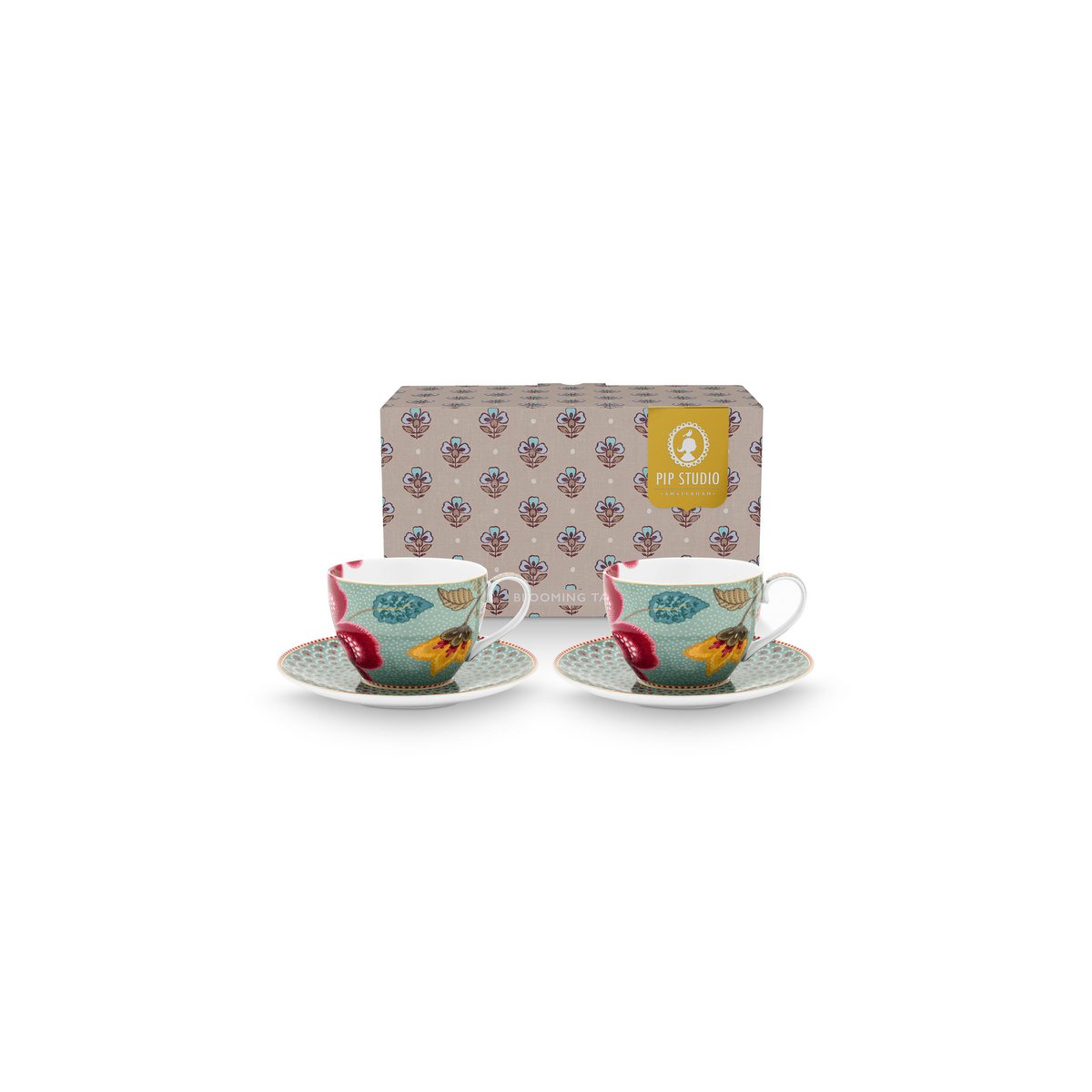 2er Set Cups and Saucers Blooming Tales Fantasy Blue