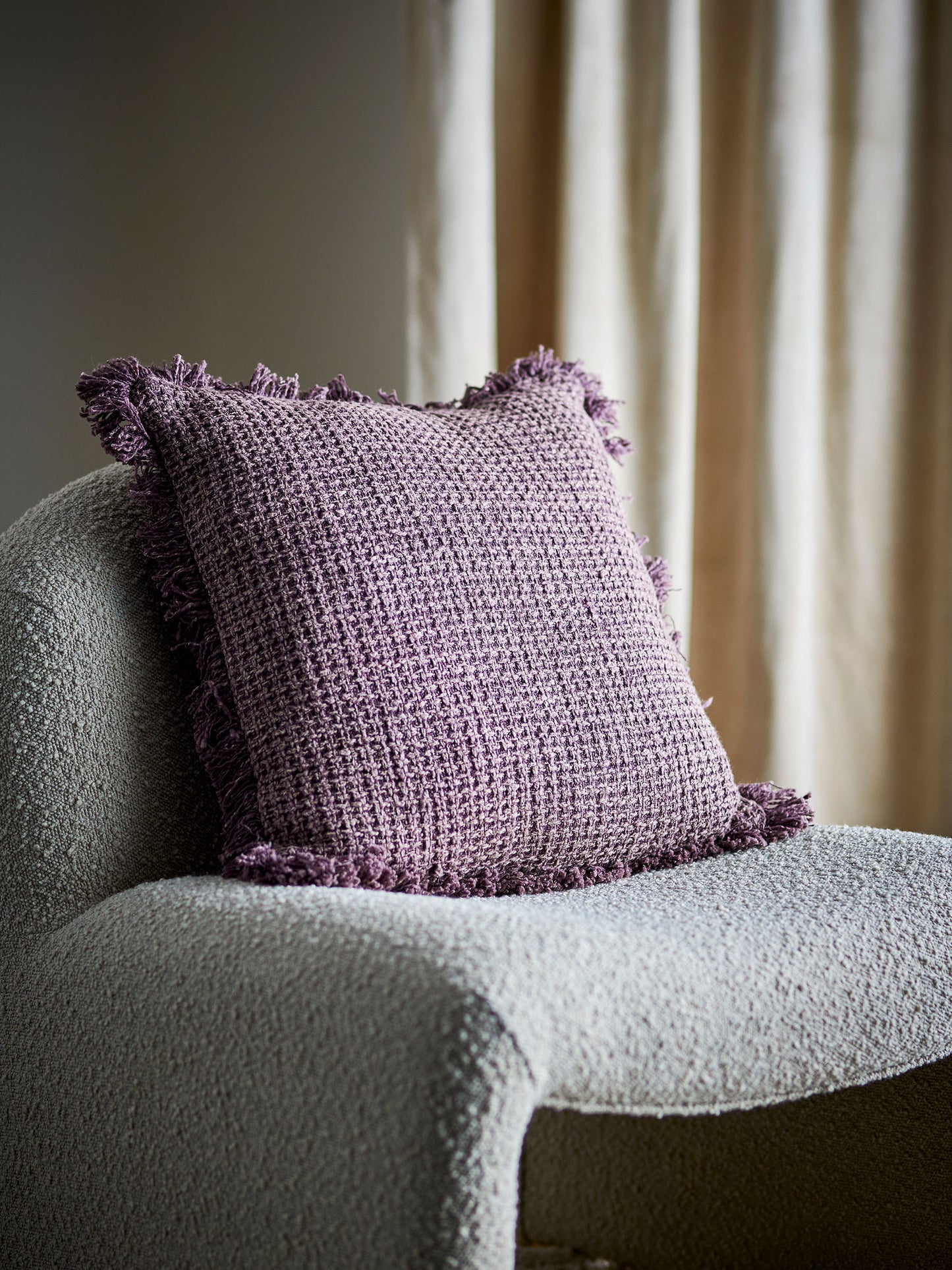 Bloomingville Delva Kissen, Violett, Baumwolle