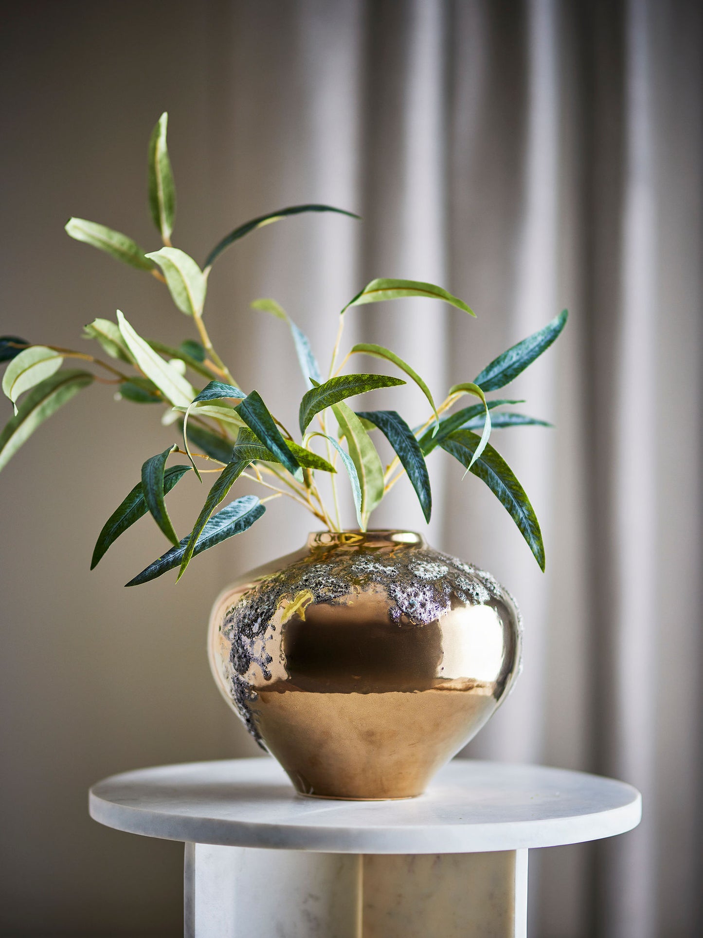 Bloomingville Ellison Vase, Bronze, Steingut