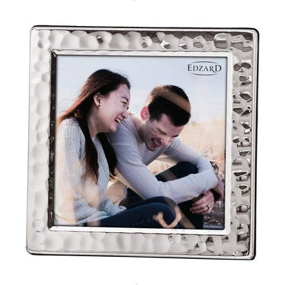 EDZARD Fotorahmen Bilderrahmen Pavia für Foto 10 x 10 cm, edel versilbert, anlaufgeschützt
