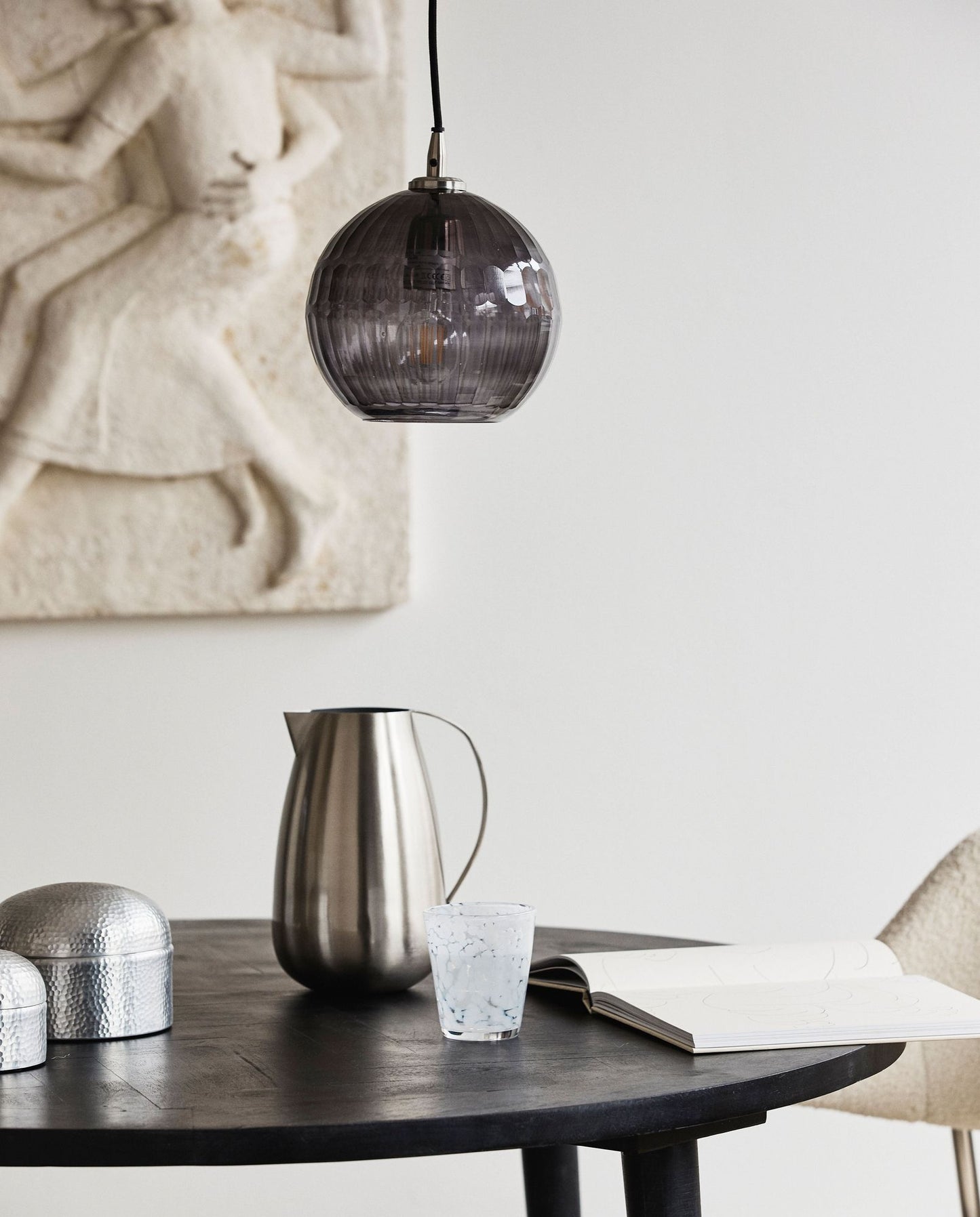 Nordal LEE Teekanne, iron - chrome finish