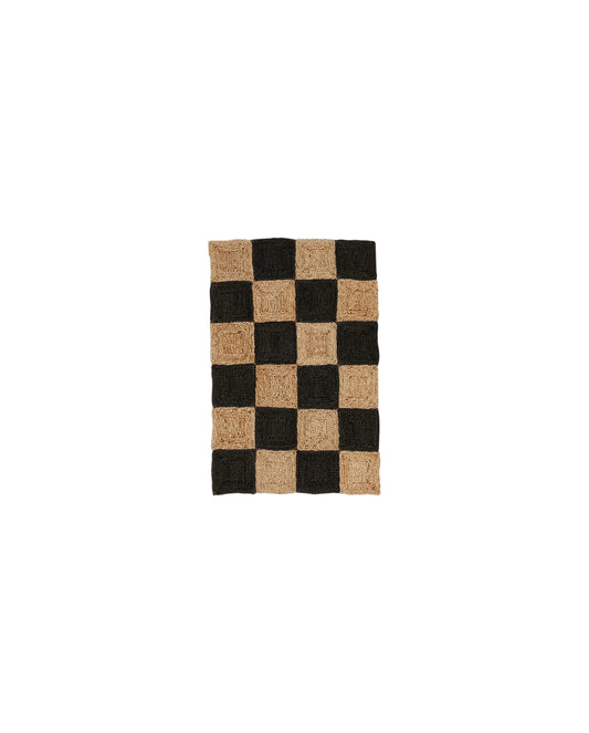 Nordal NANEA Teppich, jute/schwarz, 90x60cm