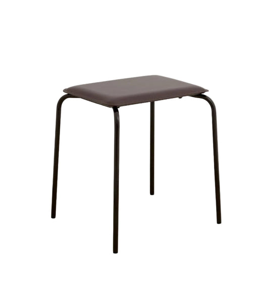 NORDAL ESA Hocker mit Ledersitz in Dunkelbraun