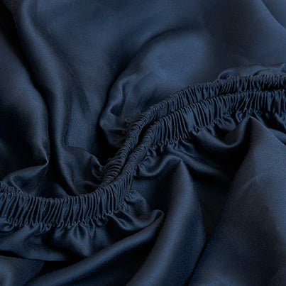 TENCEL™ Satin Spannbetttuch dunkelblau
