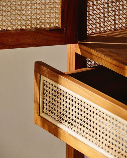 Nordal MERGE Kommode, natur mit Rattan