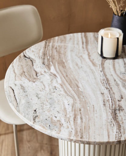 Nordal ERIE runder Coffeetable - ivory marmor Ø:75 cm
