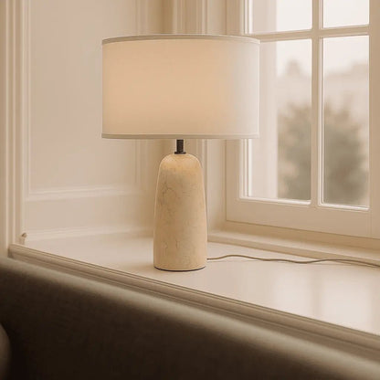 Charlotte Marmorlampe | Baumwollschirm und elegante Beleuchtung