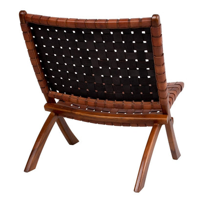 Perugia Klappstuhl – Teakholz, Leder, Braun – 66 x 74 x 73 cm