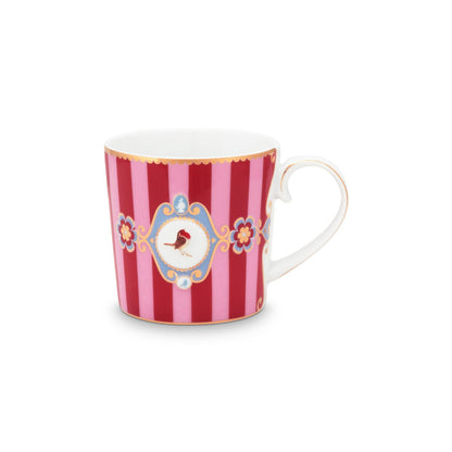 PIP Studio 2er Set Tassen Small Love Birds Medallion Stripes Red-Pink